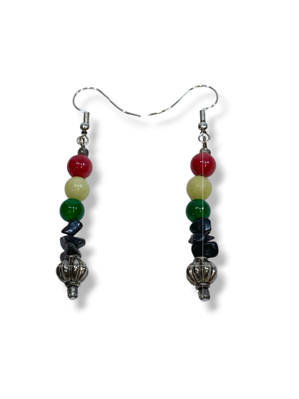 Women’s Rasta reggae hippie gemstone Beaded Dangle Earrings